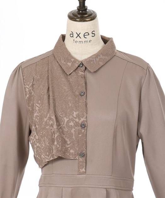ジャカード切替ティアードワンピース | axes femme | axes femme ジャカード切替ティアードワンピース | axes femme | axes femme