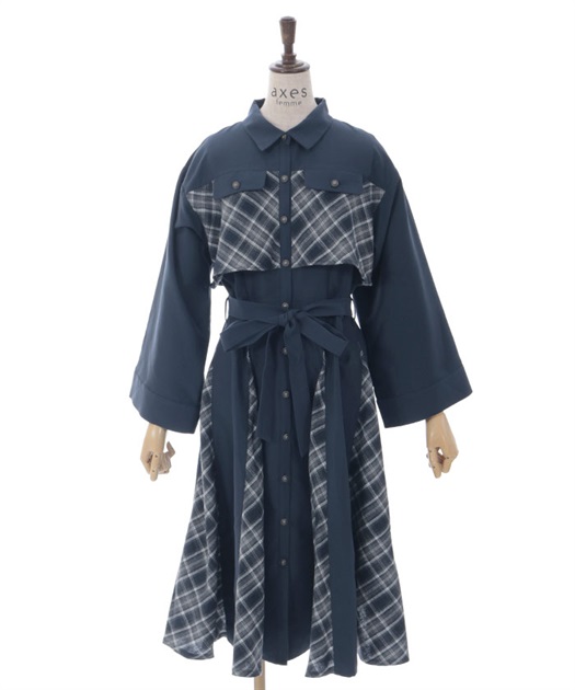 起毛チェックバイカラーワンピース | レディース服・レディース 起毛チェックバイカラーワンピース | レディース服・レディース