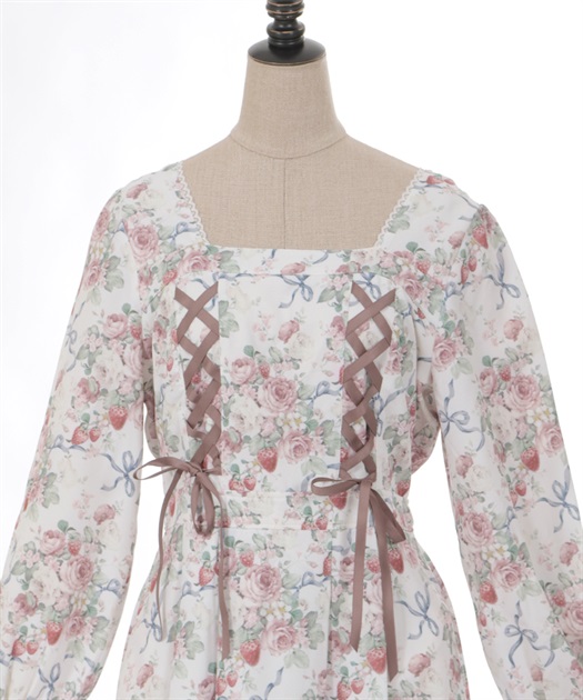 フレーズローズ柄ワンピース | 衣料 | axes femme online shop