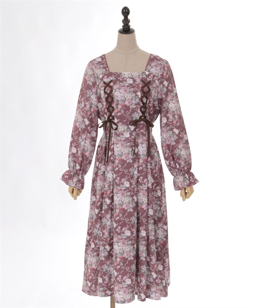 フレーズローズ柄ワンピース | 衣料 | axes femme online shop