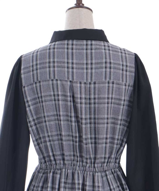 チェックリボンドッキングワンピース | レディース服 チェックリボンドッキングワンピース | レディース服