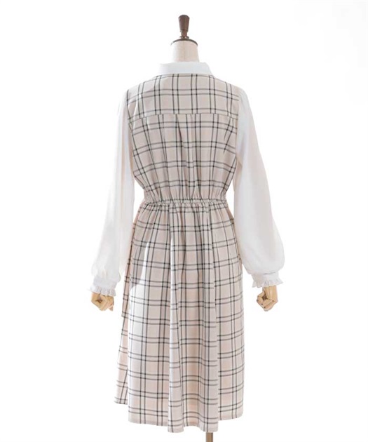 チェックリボンドッキングワンピース | レディース服 チェックリボンドッキングワンピース | レディース服