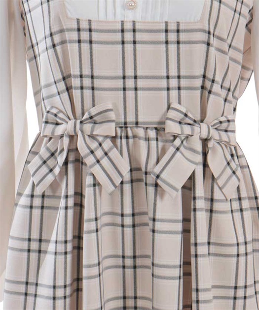チェックリボンドッキングワンピース | レディース服 チェックリボンドッキングワンピース | レディース服