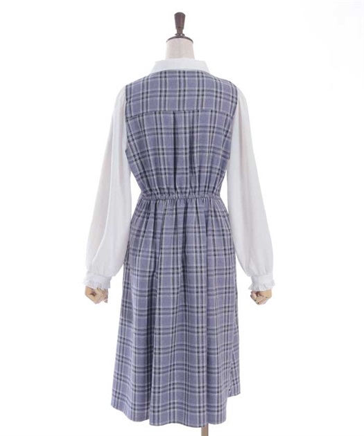 チェックリボンドッキングワンピース | レディース服 チェックリボンドッキングワンピース | レディース服