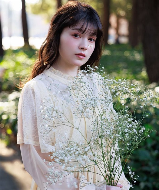刺繍チュール使ケープワンピース | axes femme | axes femme 刺繍チュール使ケープワンピース | axes femme | axes femme
