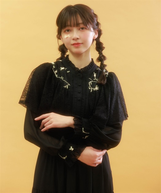 刺繍チュール使ケープワンピース | axes femme | axes femme 刺繍チュール使ケープワンピース | axes femme | axes femme