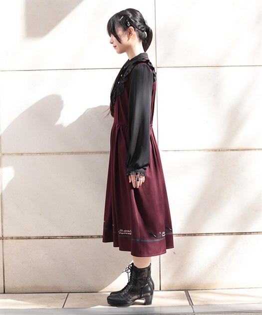 キャット刺繍ドッキングワンピース | レディース服・レディース キャット刺繍ドッキングワンピース | レディース服・レディース