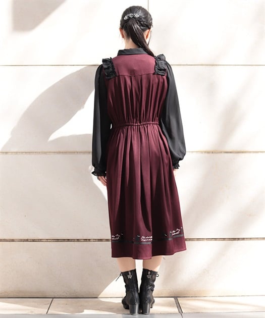 キャット刺繍ドッキングワンピース | レディース服・レディース キャット刺繍ドッキングワンピース | レディース服・レディース