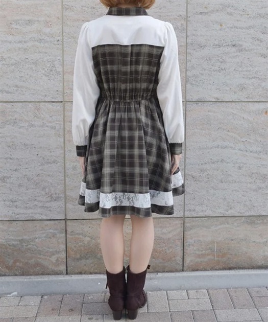 ビスチェ切替チェック柄ワンピース | axes femme online shop