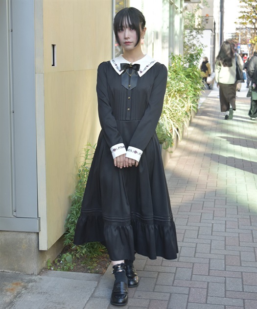 リボンセット刺繍ロングワンピース【WEB先行販売】 | axes femme