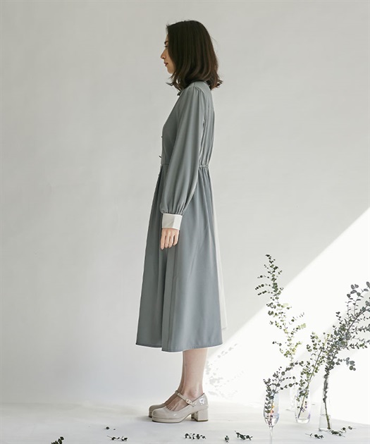 チョーカー風バイカラーワンピース | outlet | axes femme