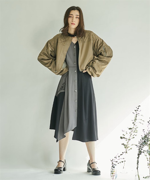チョーカー風バイカラーワンピース | outlet | axes femme チョーカー風バイカラーワンピース | outlet | axes femme