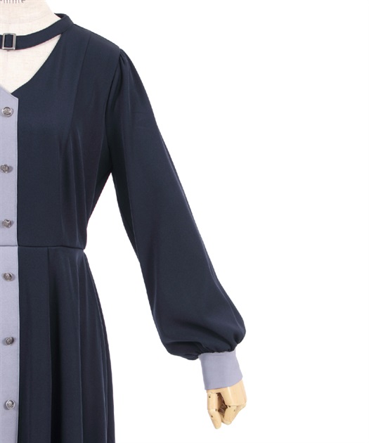 チョーカー風バイカラーワンピース | outlet | axes femme チョーカー風バイカラーワンピース | outlet | axes femme