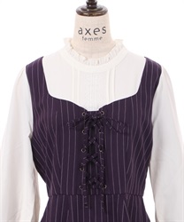 ファッション人気ブランドランキング レースアップストライプワンピース | outlet | axes femme ワンピース