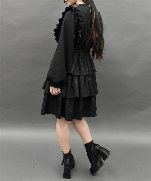 バタフライ刺繍チャイナ釦ワンピース | レディース服 バタフライ刺繍チャイナ釦ワンピース | レディース服