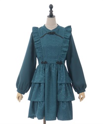 バタフライ刺繍チャイナ釦ワンピース | レディース服