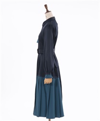 プリーツ使バイカラーワンピース | outlet | axes femme online shop