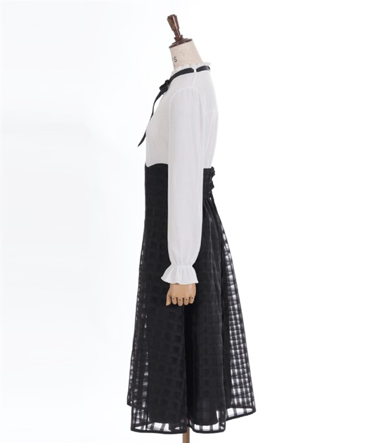 シアーチェックドッキングワンピース | outlet | axes femme シアーチェックドッキングワンピース | outlet | axes femme