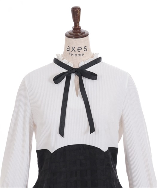 シアーチェックドッキングワンピース | outlet | axes femme シアーチェックドッキングワンピース | outlet | axes femme