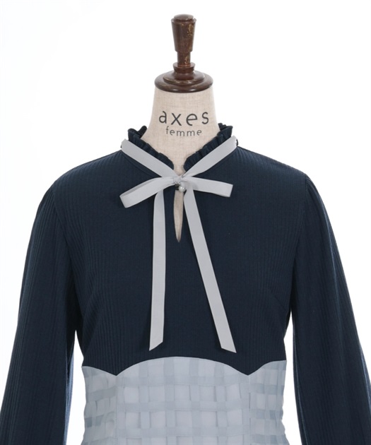 シアーチェックドッキングワンピース | outlet | axes femme シアーチェックドッキングワンピース | outlet | axes femme