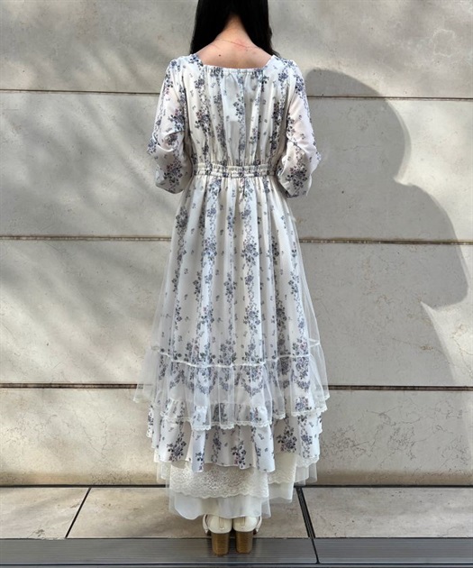 ラッフルフリルレース花柄ワンピース | outlet | axes femme ラッフルフリルレース花柄ワンピース | outlet | axes femme