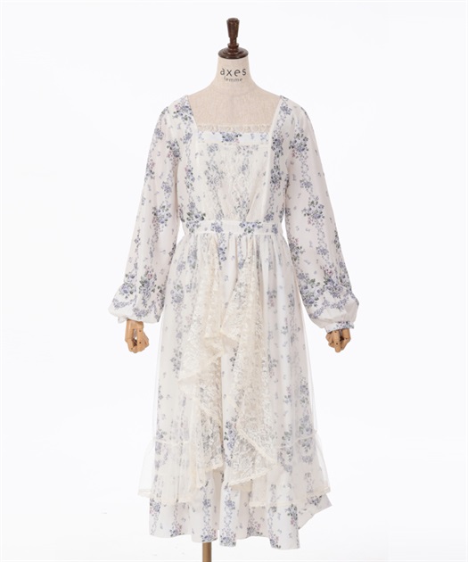ラッフルフリルレース花柄ワンピース | outlet | axes femme ラッフルフリルレース花柄ワンピース | outlet | axes femme