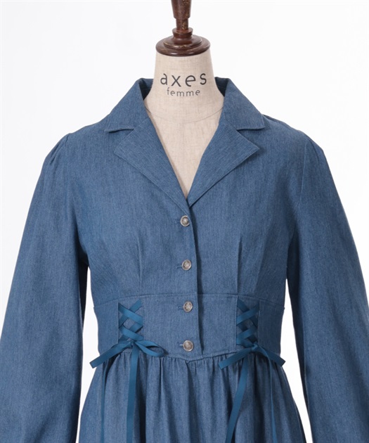 ダブルレースアップデニムワンピース | outlet | axes femme