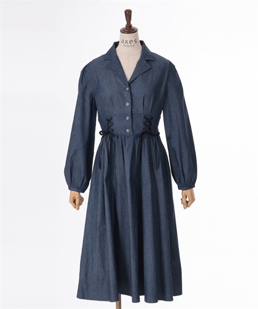 ダブルレースアップデニムワンピース | outlet | axes femme ダブルレースアップデニムワンピース | outlet | axes femme