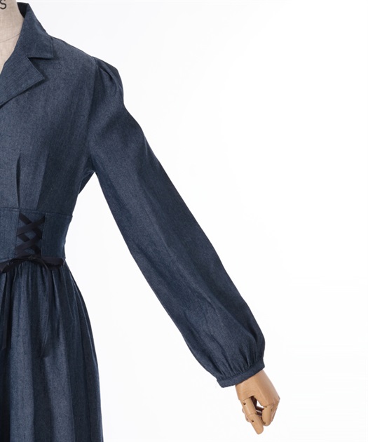 ダブルレースアップデニムワンピース | outlet | axes femme
