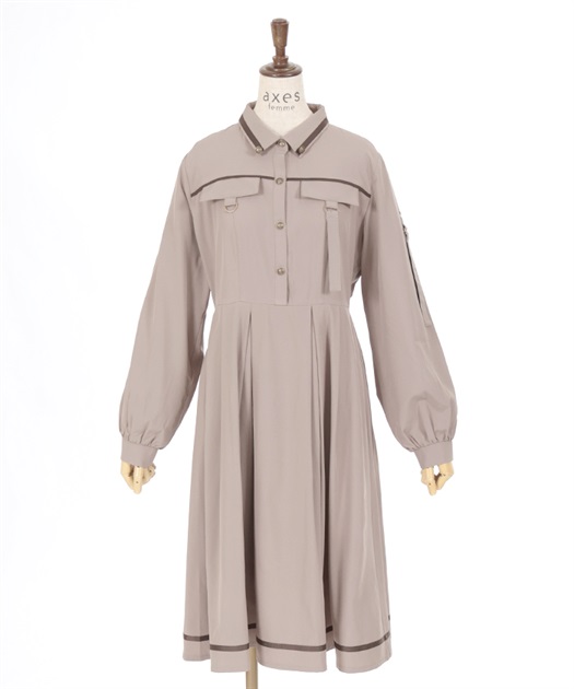 ミリタリー風シャツワンピース | outlet | axes femme online shop ミリタリー風シャツワンピース | outlet | axes femme online shop