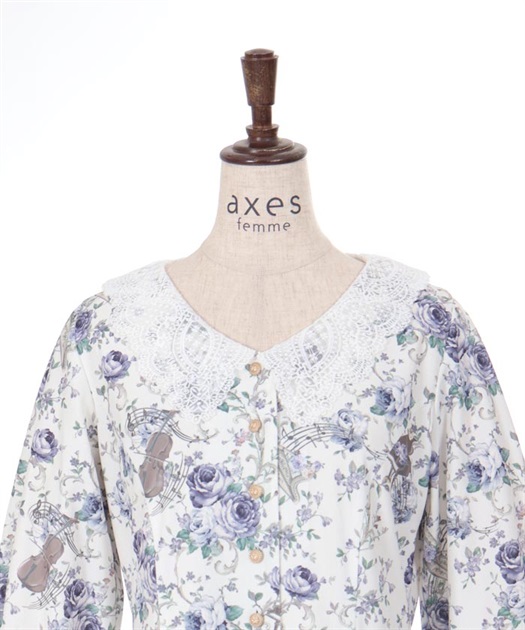 音楽と薔薇柄ドレス風ワンピース | レディース服・レディース 音楽と薔薇柄ドレス風ワンピース | レディース服・レディース