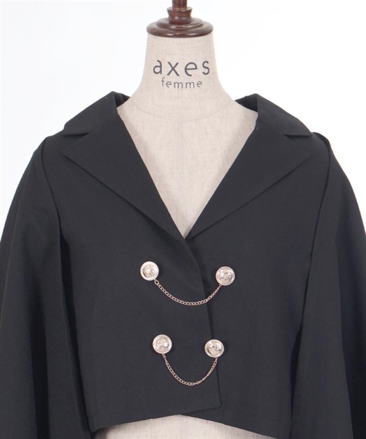 マント風ケープジャケット【期間限定価格】 | outlet | axes マント風ケープジャケット【期間限定価格】 | outlet | axes