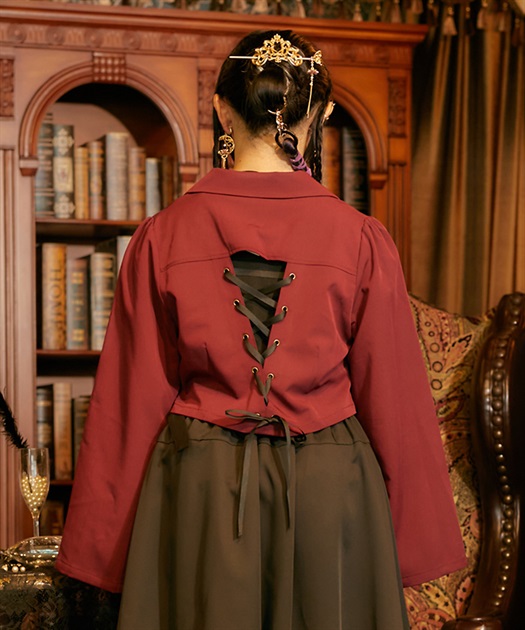チャイナボタンショートジャケット | outlet | axes femme