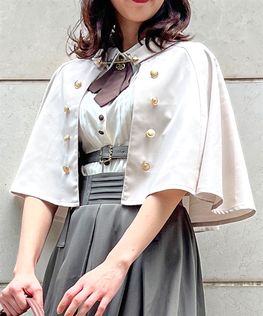 チェーン付きダブル釦ケープ | axes femme | axes femme online shop チェーン付きダブル釦ケープ | axes femme | axes femme online shop