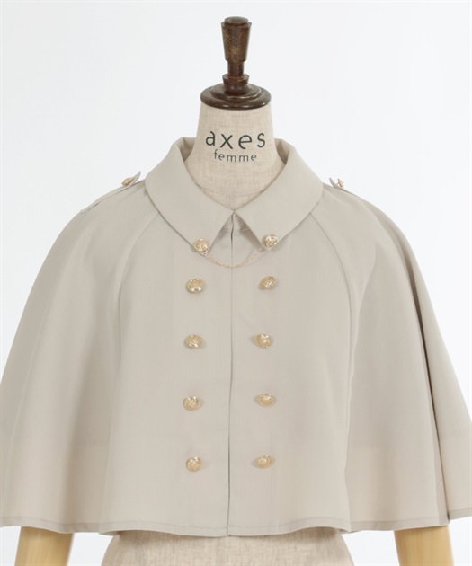 チェーン付きダブル釦ケープ | outlet | axes femme online shop チェーン付きダブル釦ケープ | outlet | axes femme online shop