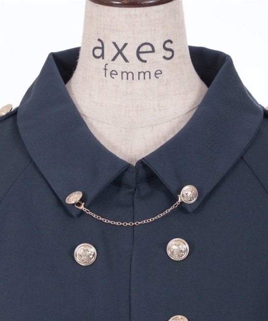 チェーン付きダブル釦ケープ | outlet | axes femme online shop