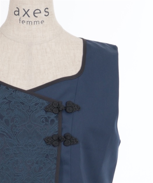 チャイナ風JQ切替ベスト | outlet | axes femme online shop チャイナ風JQ切替ベスト | outlet | axes femme online shop