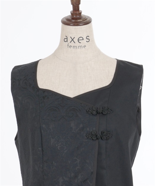 チャイナ風JQ切替ベスト | outlet | axes femme online shop