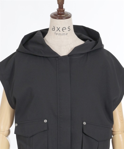 フード付ミリタリー風ベスト | outlet | axes femme online shop フード付ミリタリー風ベスト | outlet | axes femme online shop