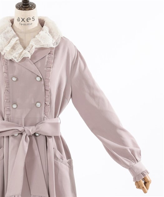 レース襟付トレンチコート | axes femme | axes femme online shop レース襟付トレンチコート | axes femme | axes femme online shop