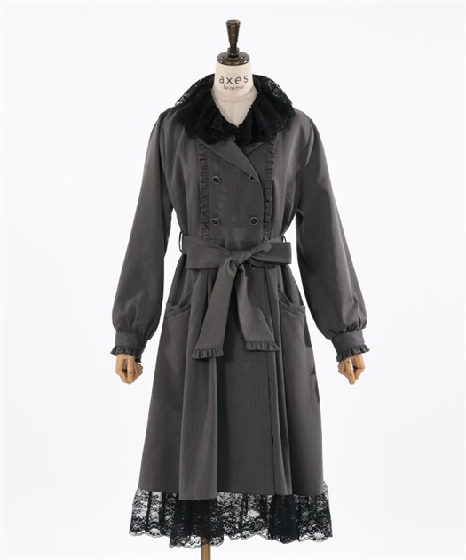 レース襟付トレンチコート | axes femme | axes femme online shop レース襟付トレンチコート | axes femme | axes femme online shop