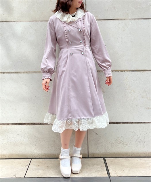 レース襟付トレンチコート | axes femme | axes femme online shop レース襟付トレンチコート | axes femme | axes femme online shop