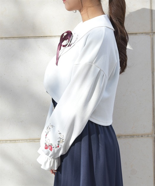 ストロベリー刺繍ボレロ | axes femme | axes femme online shop ストロベリー刺繍ボレロ | axes femme | axes femme online shop