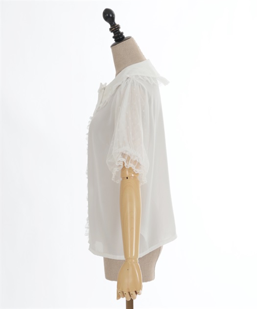 ドットチュール半袖ブラウス | レディース服・レディース ドットチュール半袖ブラウス | レディース服・レディース