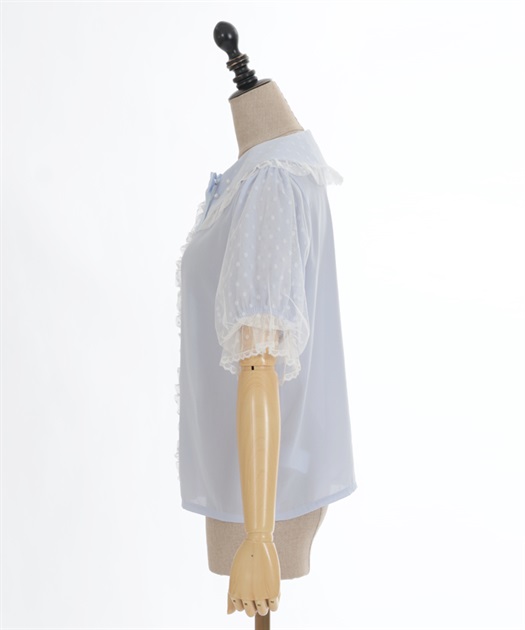 ドットチュール半袖ブラウス | kawaii | axes femme online shop ドットチュール半袖ブラウス | kawaii | axes femme online shop