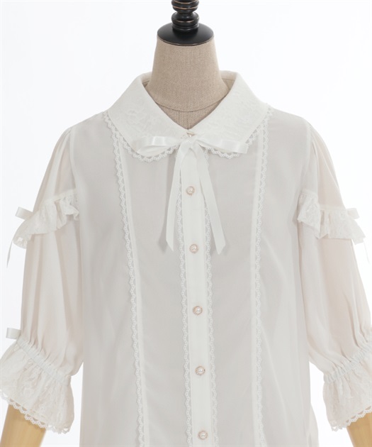 レース襟リボン付ブラウス | kawaii | axes femme online shop レース襟リボン付ブラウス | kawaii | axes femme online shop