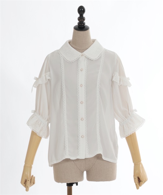 レース襟リボン付ブラウス | kawaii | axes femme online shop レース襟リボン付ブラウス | kawaii | axes femme online shop