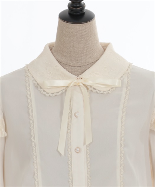 レース襟リボン付ブラウス | kawaii | axes femme online shop レース襟リボン付ブラウス | kawaii | axes femme online shop