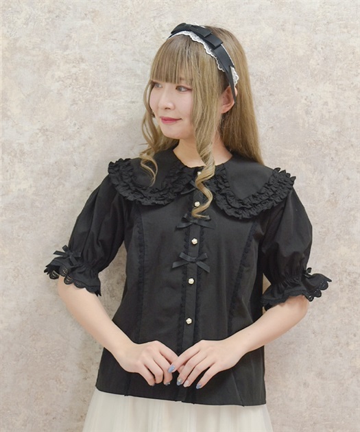 半袖丸襟コットンブラウス【Web限定商品】【期間限定販売 半袖丸襟コットンブラウス【Web限定商品】【期間限定販売
