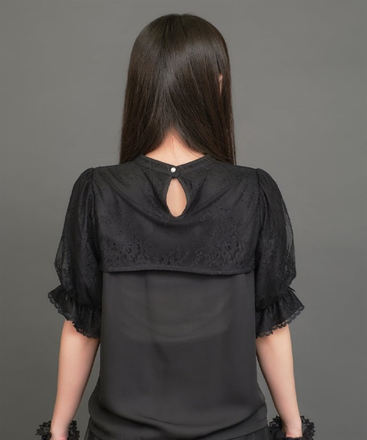 レース重ね半袖ブラウス | kawaii | axes femme online shop